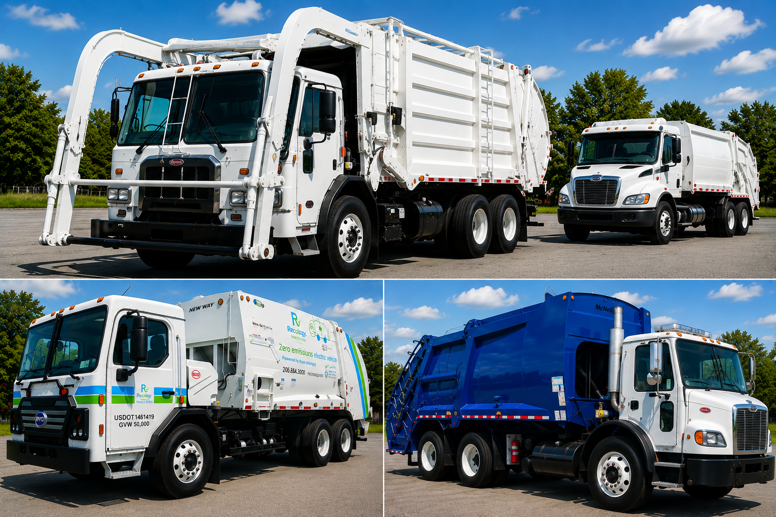 Garbage trucks and refuse fleet vehicles